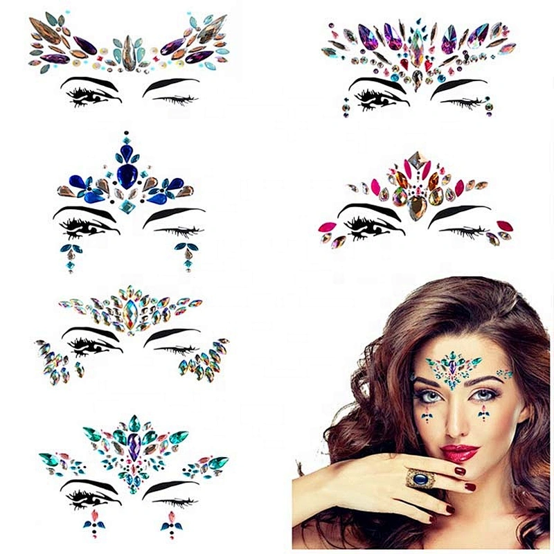 Custom DIY Design Tattoo Craft Body Jewels Stickers Eye Jewels Face Crystal Sticker