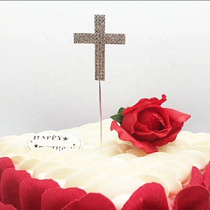 Export business ideas Rhinestone cross Cake Topper for Wedding party Cake Decoration