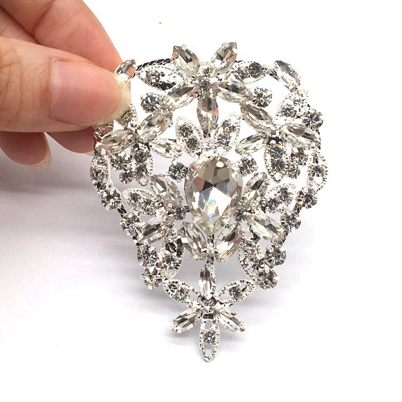 Wholesale Wedding Gown Bridal Sash Evening Wear Diamond Non Hot Fix Design Patch Flower Rhinestone Applique