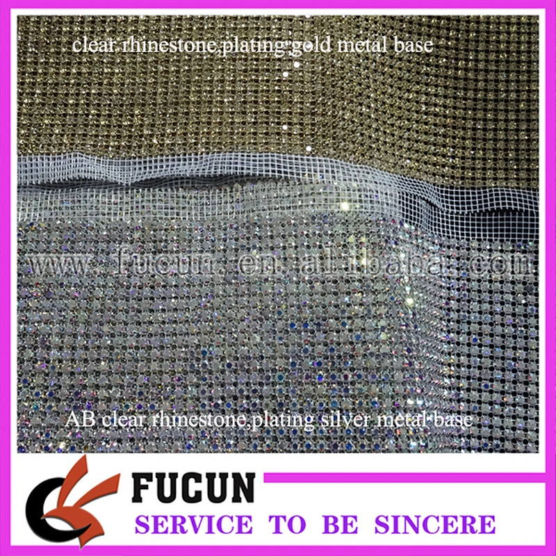Crystal Rhinestone Trim Banding Silver white netting