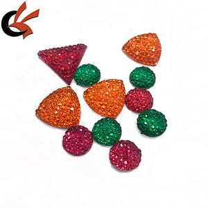 Dotted surface shinning various shape flatback resin rhinestones