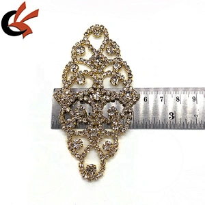 Gold clear crystal rhinestone appliques