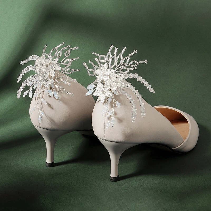 2020 hot sale Luxury Handmade Pearl rhinestone shoe clip wedding shoe accessories
