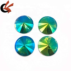 Wholesale Green AB Satellite facet sew on resin rhinestones