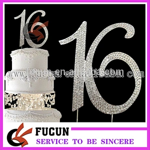 Wholesale High Quality Birthday Party Rhinestone Number Cake Topper