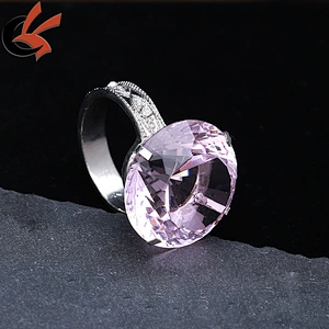Wedding Decoration Pink Gem Diamond Engagement Ring Napkin Ring
