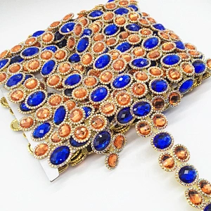 Newest Fashion women wholesale colorful rhinestone jewelry body chain trims for dress