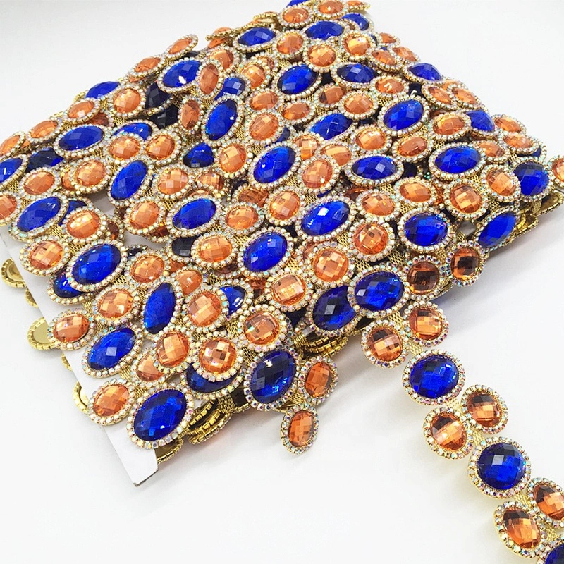 Newest Fashion women wholesale colorful rhinestone jewelry body chain trims for dress
