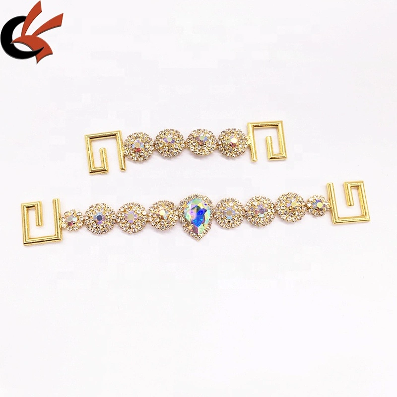 Custom Elegant Hot Sale Wholesale Metal Accessories Top & Hip Crystal AB Rhinestone Bikini Connector