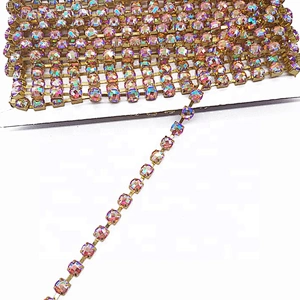 Factory Custom Sewing Claw Chain SS38 AB Resin rhinestone trimming for dress
