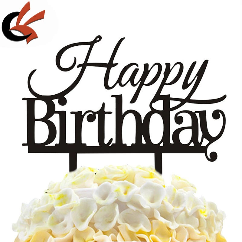 Wholesale fashion happy birthday cake acrylic cake topper