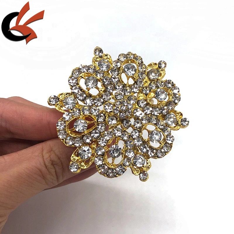 Unique high quality flower shape gold base clear crystal napkin holders