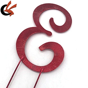 Birthday Cake topper shining red base light siam crystal rhinestone cake pin topper