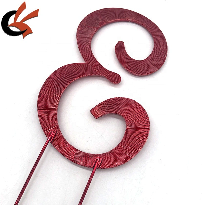 Birthday Cake topper shining red base light siam crystal rhinestone cake pin topper
