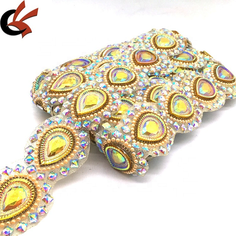 Shoes and Garment Decoration Rhinestone Banding Hot Fix Rhinestone Trim for Women Dress and Handbags