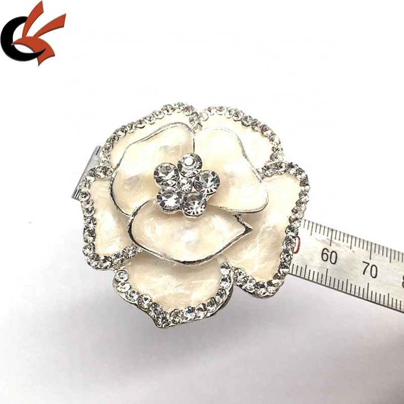 2021 new product table decorative French rose white colour enamels table crystal wedding napkin ring