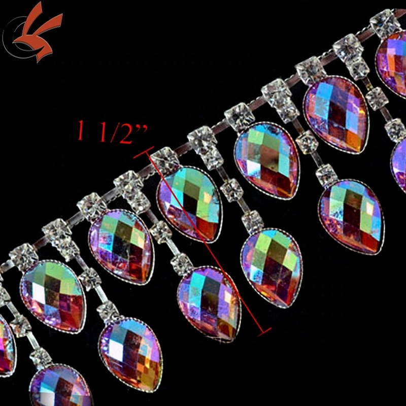 Stunning Beaded Crystal Rhinestone Diamante Trim Ribbon Bridal Wedding Chain