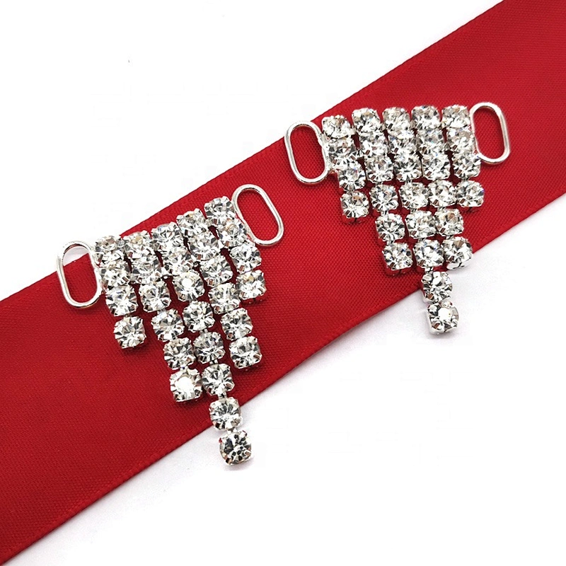 wholesale bling small crystal rhinestone bikini buckles crystal rhinestone connector