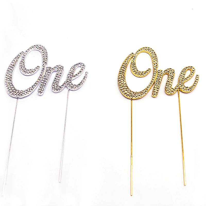 One year old birthday party Rhinestone  Number cake accessories cake topper