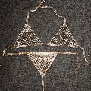 2020 fashion sexy rhinestone body key chain bra chain body jewelry