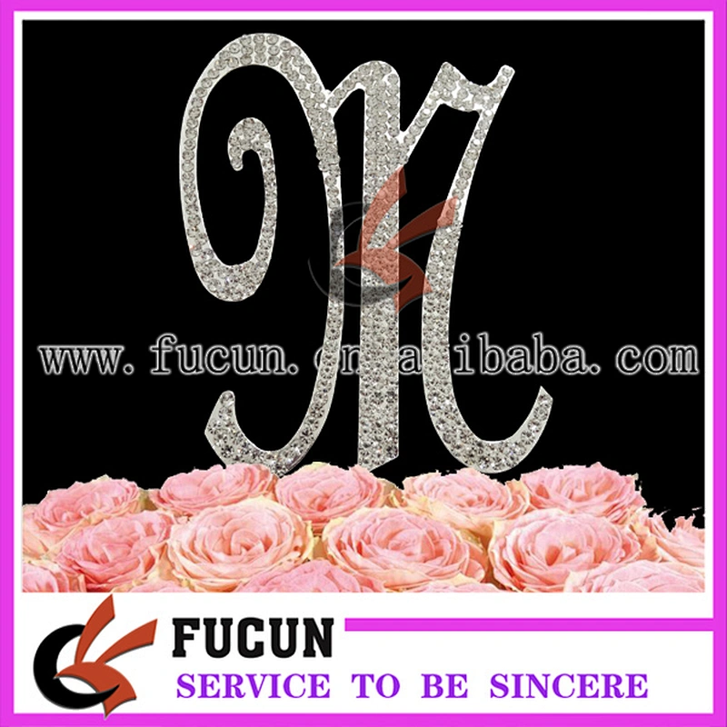 silver letter rhinestone cake topper party supplies/ christmas/wedding decorations centerpieces