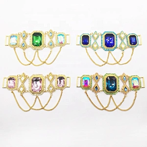 Hot Selling Luxury Swim Sets Crystal Rhinestones Royal Blue Big Stone Rhinestone Bikini Connector