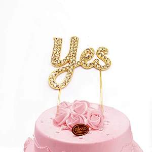 Custom wholesale monogram design crystal cake topper