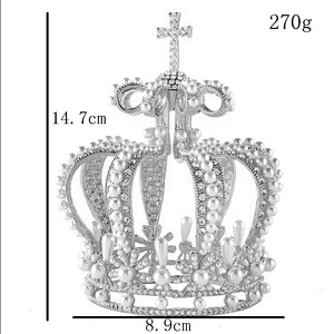 Party metal silver Rhinestone Party King and queen Crown and Gold Scepter Cosplay