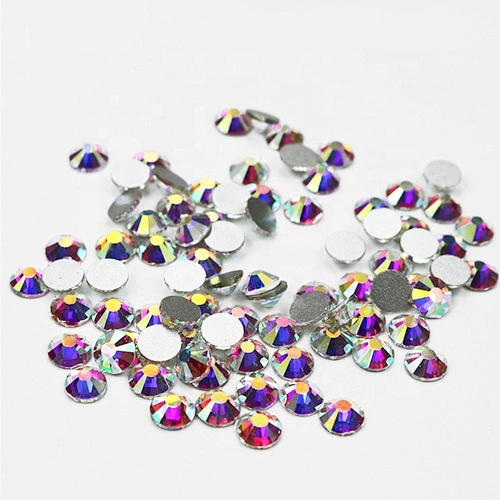 factory wholesale bulk crystal AB non-hotfix silver base rhinestone transfer hot fix strass motif rhinestone