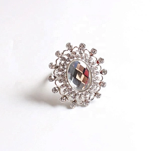 custom vintage zinc alloy acrylic diamond oval clear rhinestone napkin ring in bulk