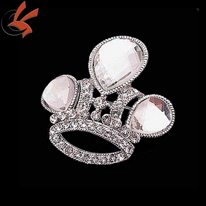 Silver plate Crown Brooch Pin