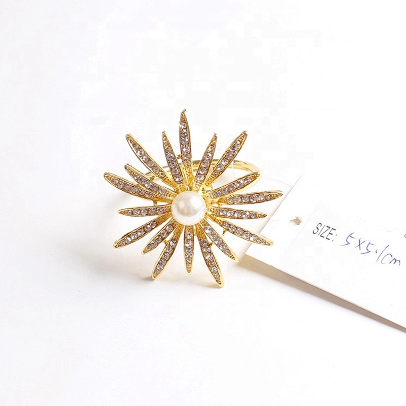 Factory Bulk Sale Creative Wedding Decoration Jewellery Rhinestone Napkin Holder Ring