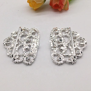 wholesale two parts chair sash rhinestone ribbon buckle for wedding invitation