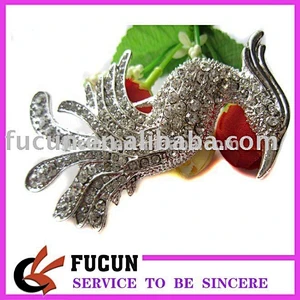 Fashion fancy rhinestone animal brooch jewelry manufacturer china