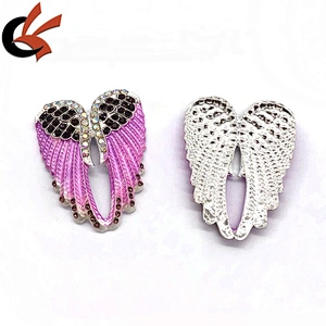 Wholesale purple color angel wings rhinestone brooches