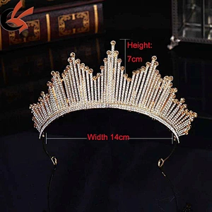 New Arrival Crystal Elegant Sliver Bride Princess Headpiece Rhinestone Crowns Wedding Tiara