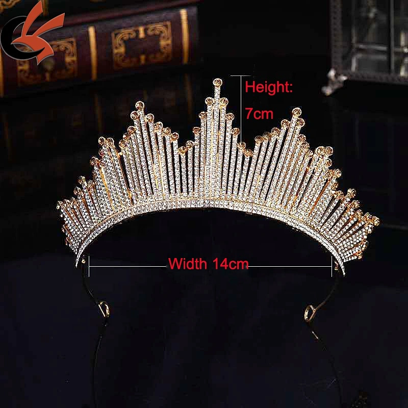 New Arrival Crystal Elegant Sliver Bride Princess Headpiece Rhinestone Crowns Wedding Tiara