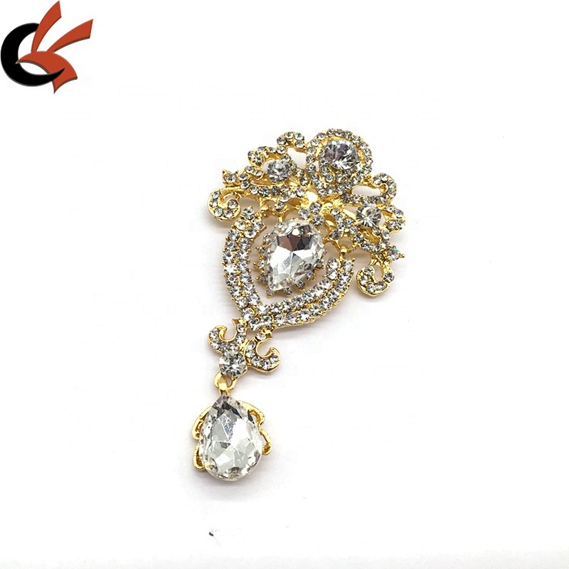 New Fashion Vintage Crystal Rhinestone Pendant Design Crystal Brooch Women Pins For Garment Dress