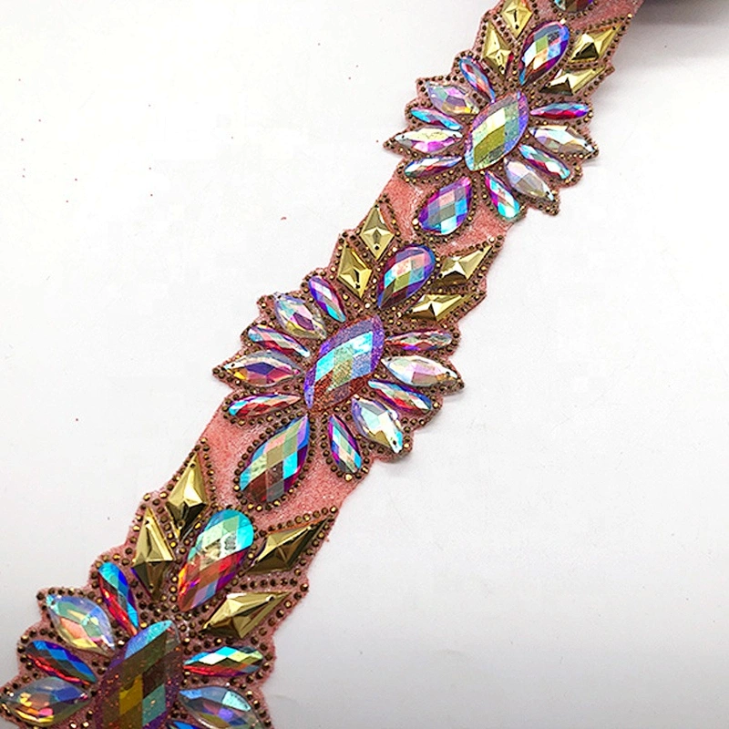 Top sale Crystal Rhinestone Ribbon Rhinestone Sparkling Wedding Banding Belt Ribbon Fancy Bridal Dress Belt Trim