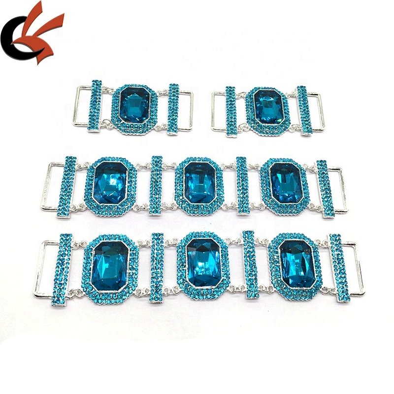 Factory Price Women Rhinestone Jewelry Turquoise Glass Silver Plated Crystal Metal Bikini Connector