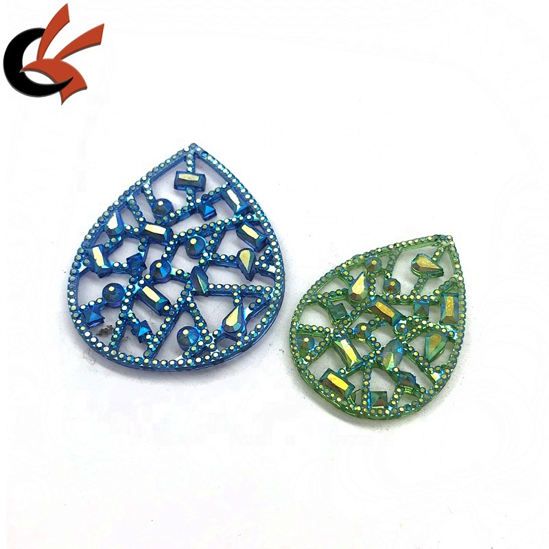 Carnival dress decoration hollow blue AB resin loose rhinestones