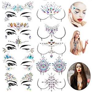 Custom DIY Design Tattoo Craft Body Jewels Stickers Eye Jewels Face Crystal Sticker