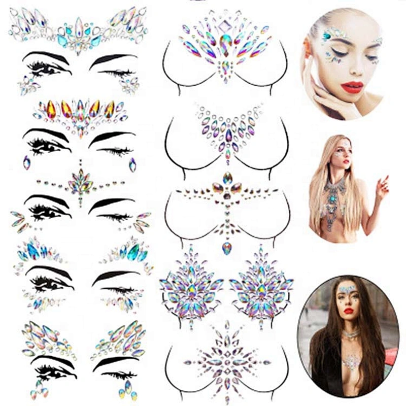 Custom DIY Design Tattoo Craft Body Jewels Stickers Eye Jewels Face Crystal Sticker
