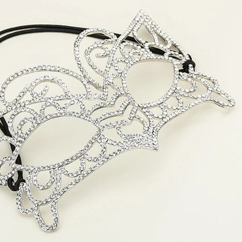Women's Chunky Crystal Rhinestone Royal Venetian Masquerade Eye Mask