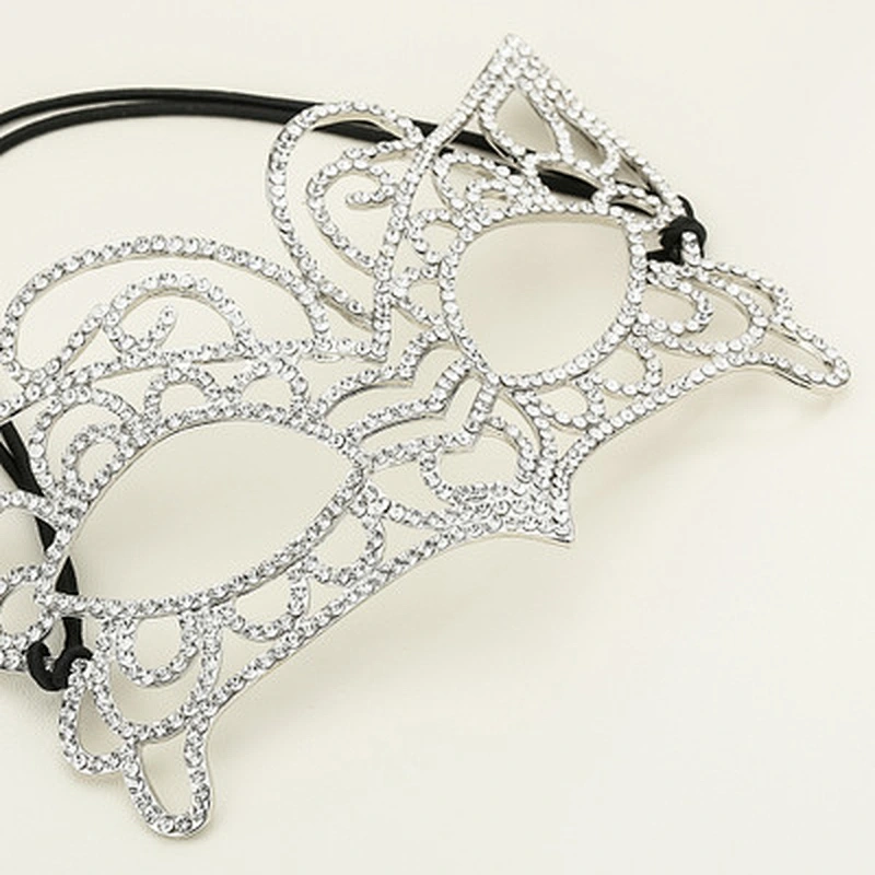 Women's Chunky Crystal Rhinestone Royal Venetian Masquerade Eye Mask