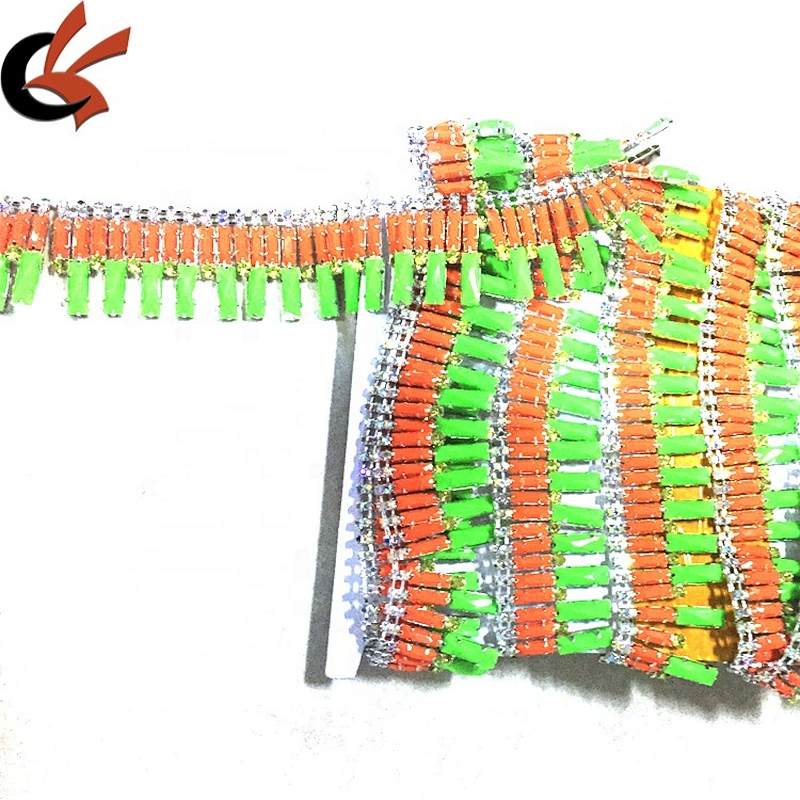 Rhinestone trims by the yard resin beaded rhinestone trimmings for making garment