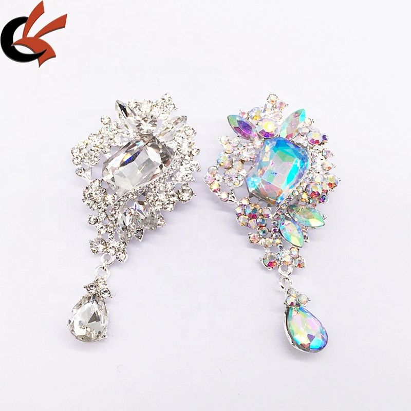 Women wedding vintage ladies designer customize crystal silver brooch rhinestone lapel pin