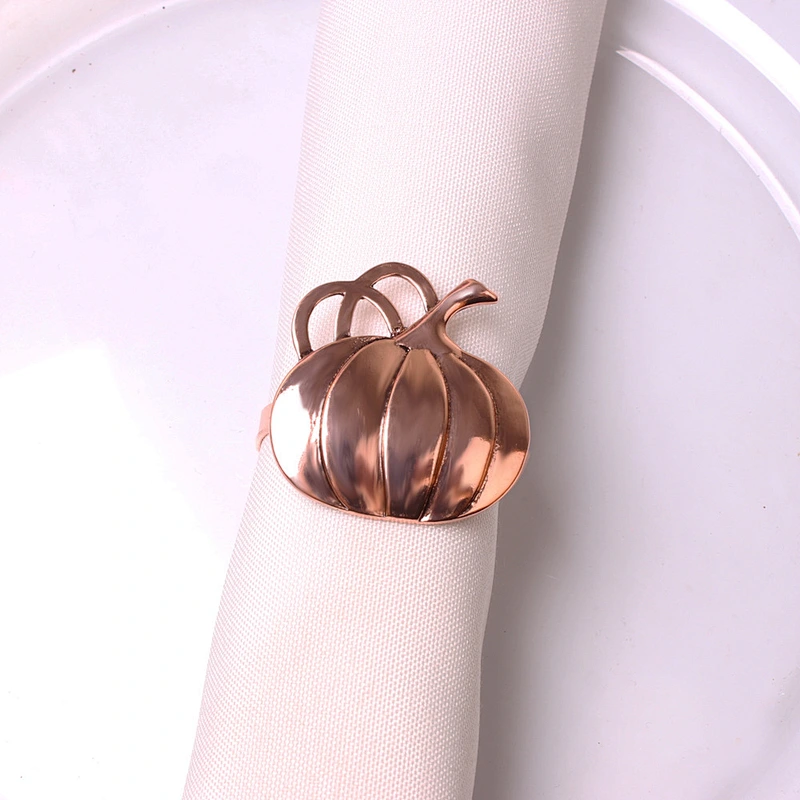 Amazon hot sale Hallowmas metal bronze Pumpkin napkin ring