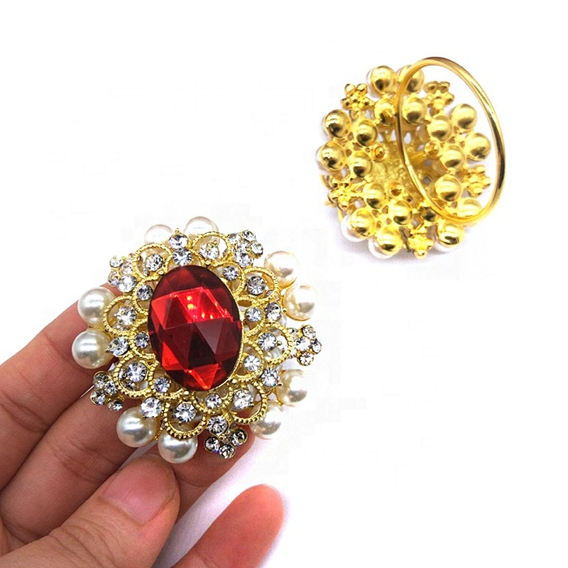 2020 Luxury Pearl Rhinestone Napkin Ring for table decoration