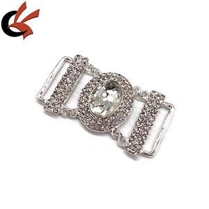Shinning clear gems large crystal decorate swimwear bikini side connector buckles